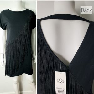 NEW Cut-out Fringe T-Shirt Dress
